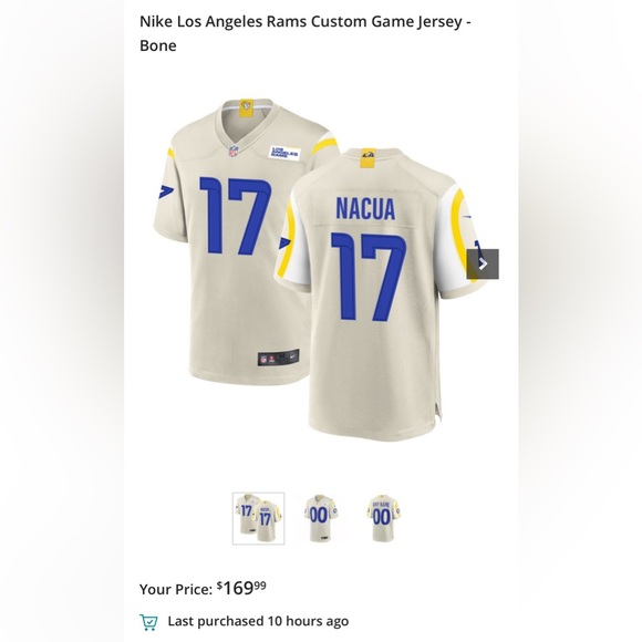 Puka Nacua jersey - bone BRAND NEW (personal jersey for reference) Size Small - Picture 2 of 5